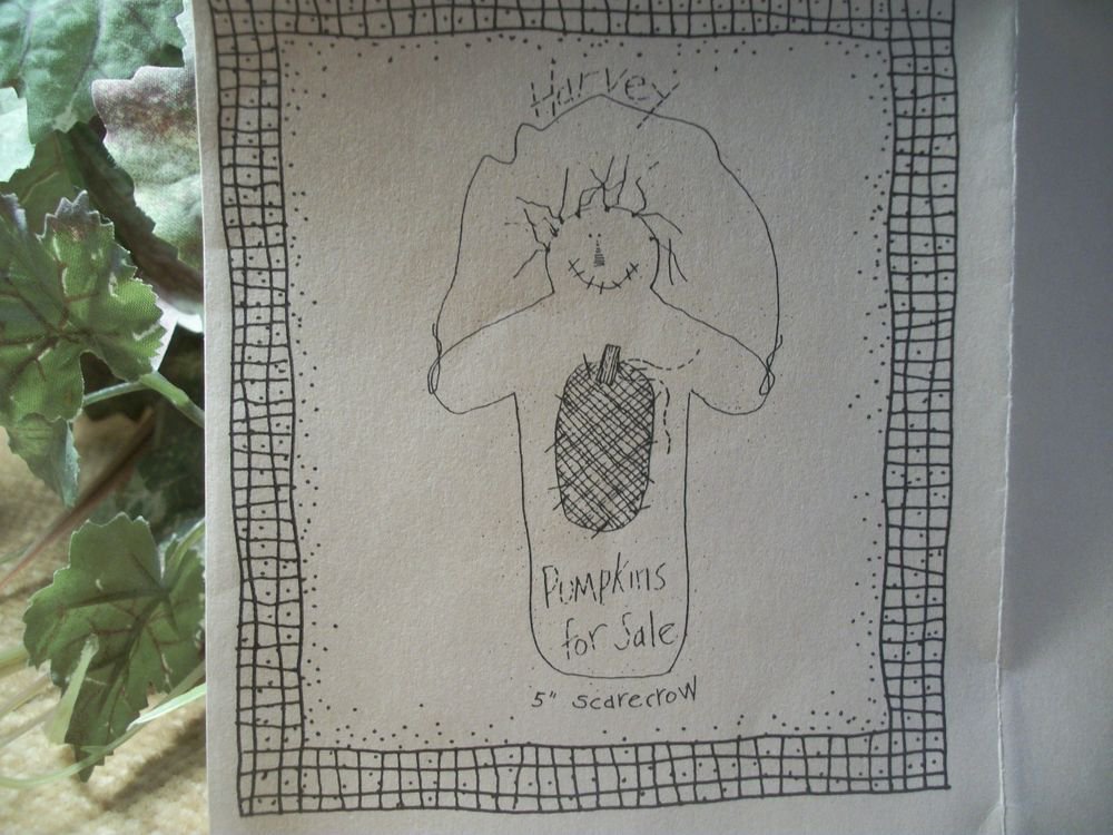 Scarecrow Ornament Fall and Halloween Decor Craft Sewing Pattern Soft Sculpture
