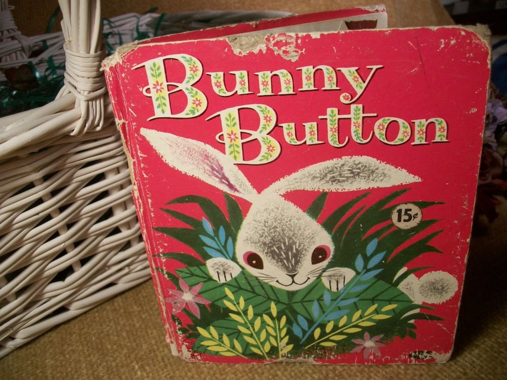 Children's Picture Book Animal Story Bunny Button Whitman Tell a Tale VTG 1953