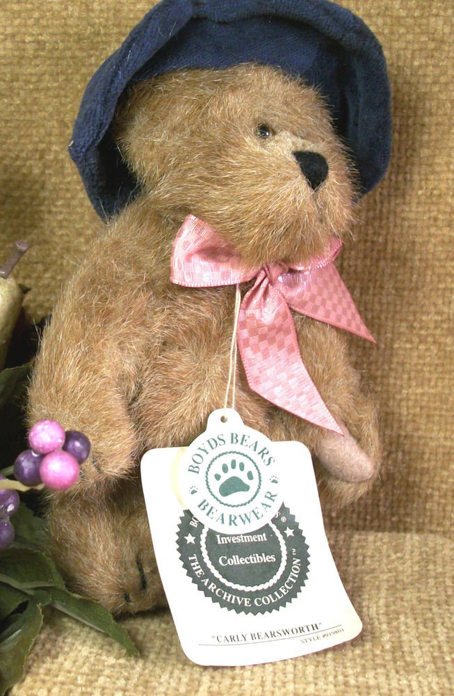 BOYDS Carly Bearsworth 6" Plush Bear Stuffed Animal Blue Hat Retired 919801