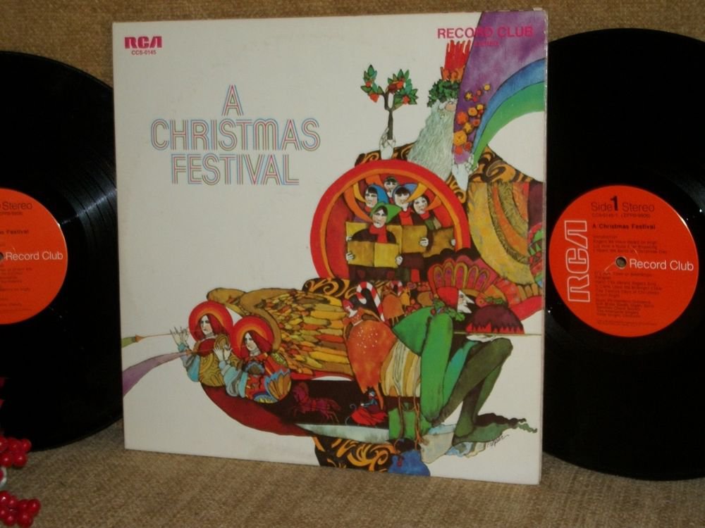 A Christmas Festival Record Vintage RCA Club Two Vinyl LP Albums Holiday Carols