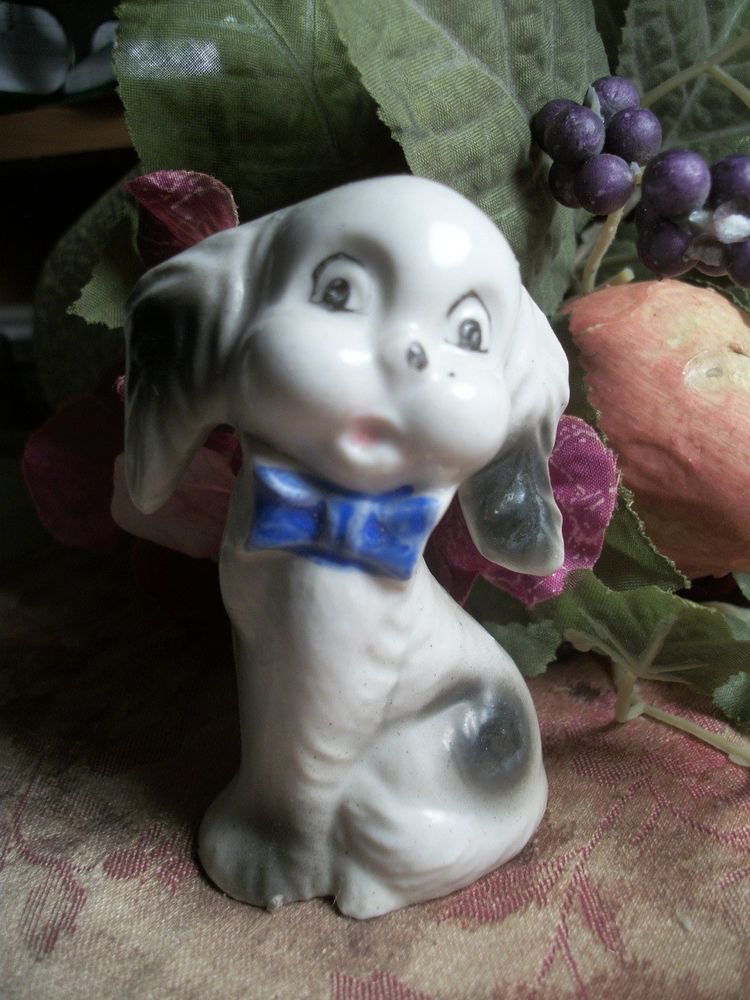 Dog Puppy Canine Animal White Porcelain Figurine VTG Made in Japan Collectible