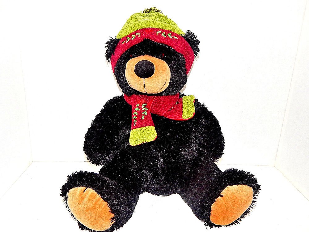 Black Bear Plush Stuffed Animal Toy Rustic Lodge Cabin 16" Christmas Decoration