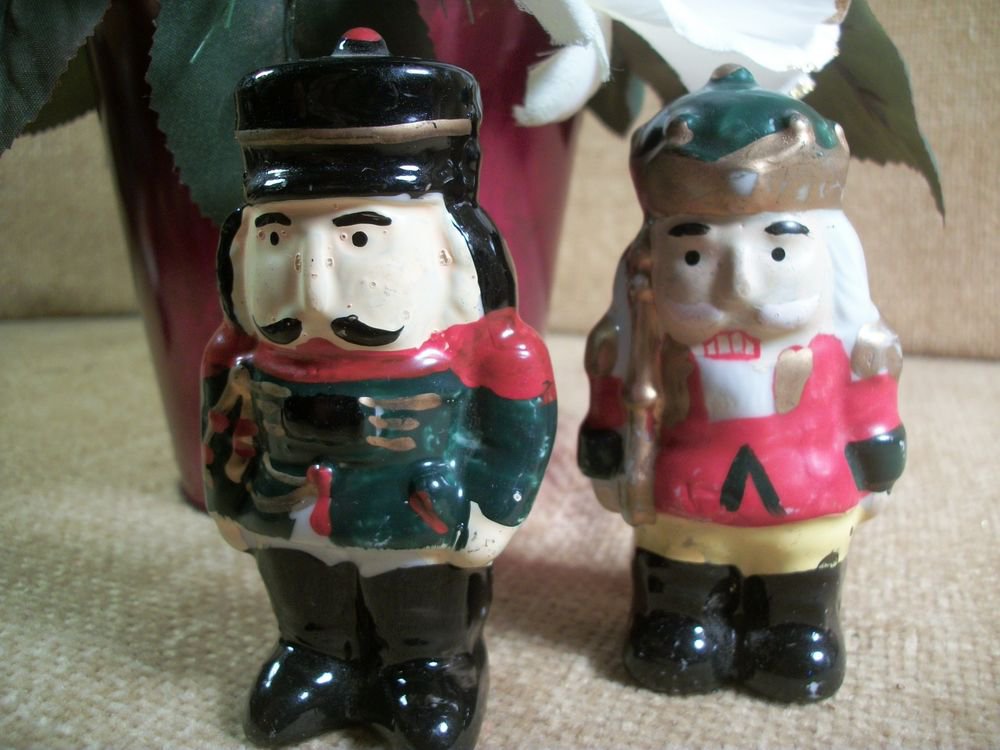 Ceramic Nutcracker Soldier Figurines Christmas Decorations