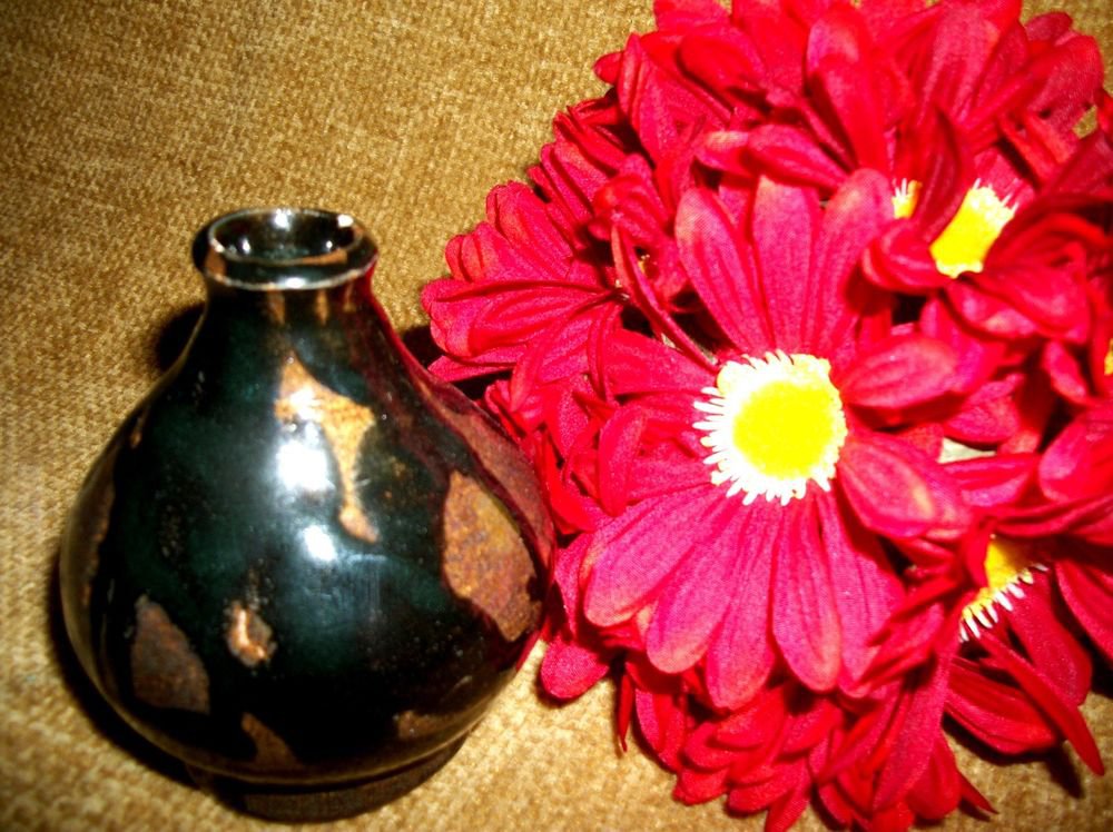 Handcrafted Pottery Ceramic Clay Reed Pot Vase Artistic Unique Home Decor
