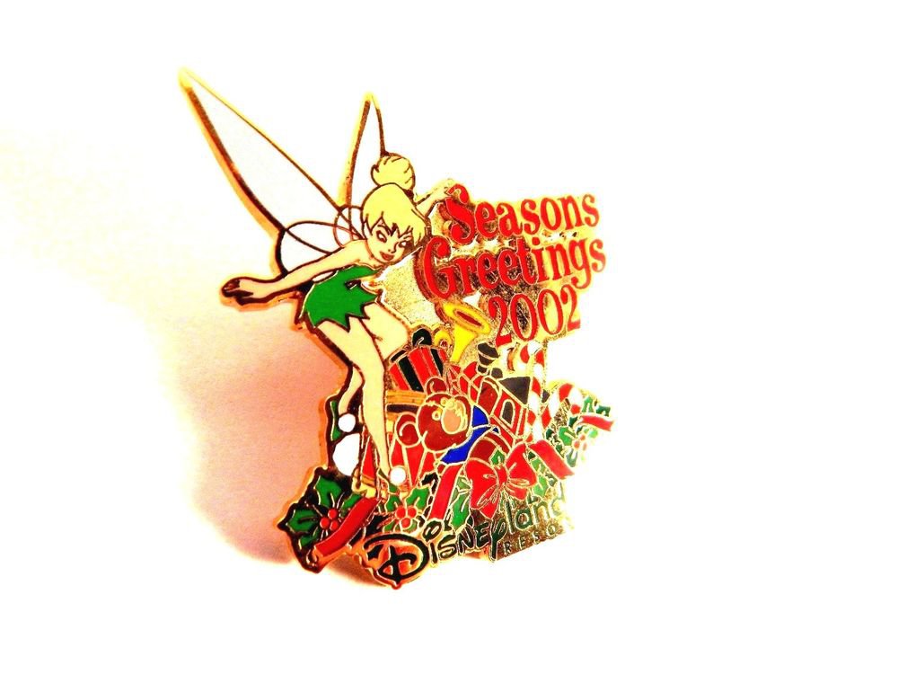 Disney Tinker Bell Pin Seasons Greetings 2002 Disneyland Resort LE 3500 Jewelry