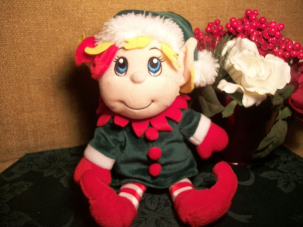 Santa's Secret Elf Girl Christmas Stuffed Plush Toy Doll Hand Puppet from Fiesta