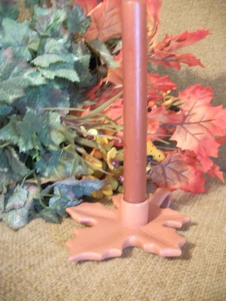 Maple Leaf Taper Candle Holder Ceramic Woodland Fall Thanksgiving Home Decor