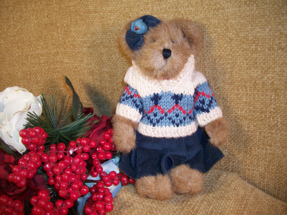 BOYDS Leisel L Burrbruin Bear Plush Stuffed Animal Knit Sweater Retired 904024