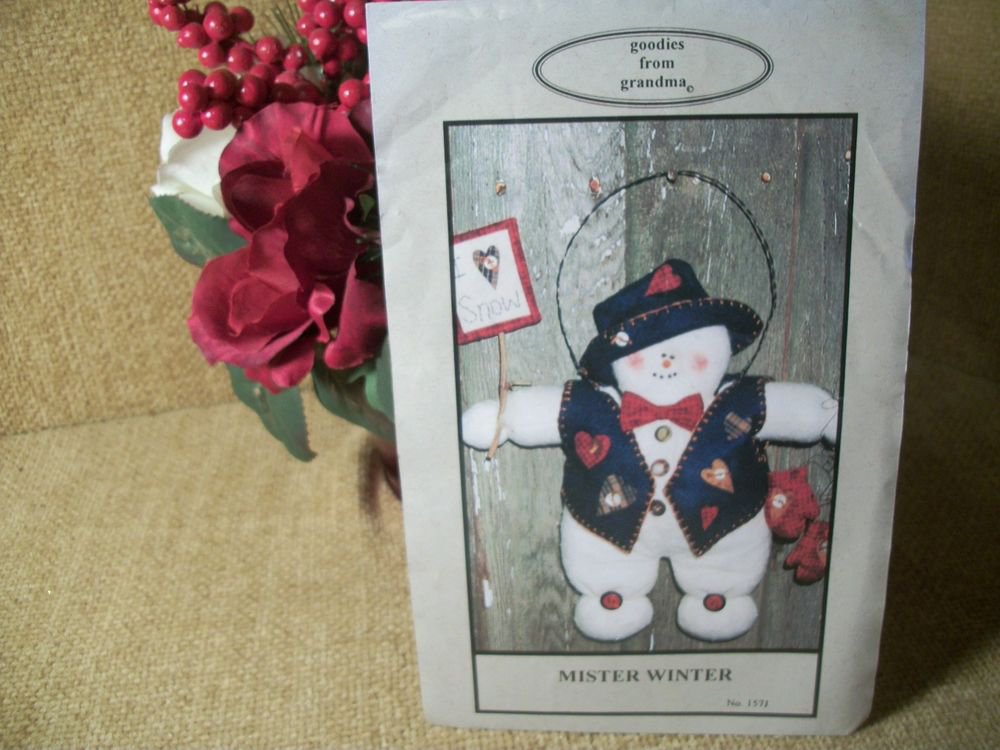 Snowman Christmas Decor VTG Sewing Pattern Mister Winter by Goodies from Grandma