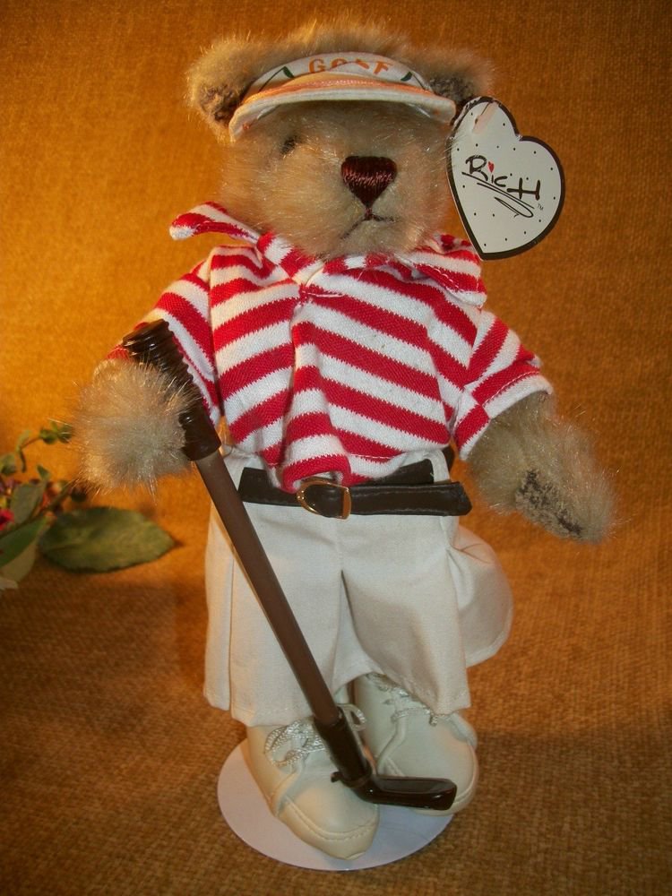Plush Stuffed Bear Sporty Golfing Girl Teddy Bear with Stand by RICH Collection