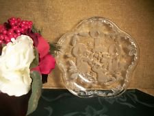 Angels and Candles Glass Christmas Serving Dish Elegant Holiday Home Decor