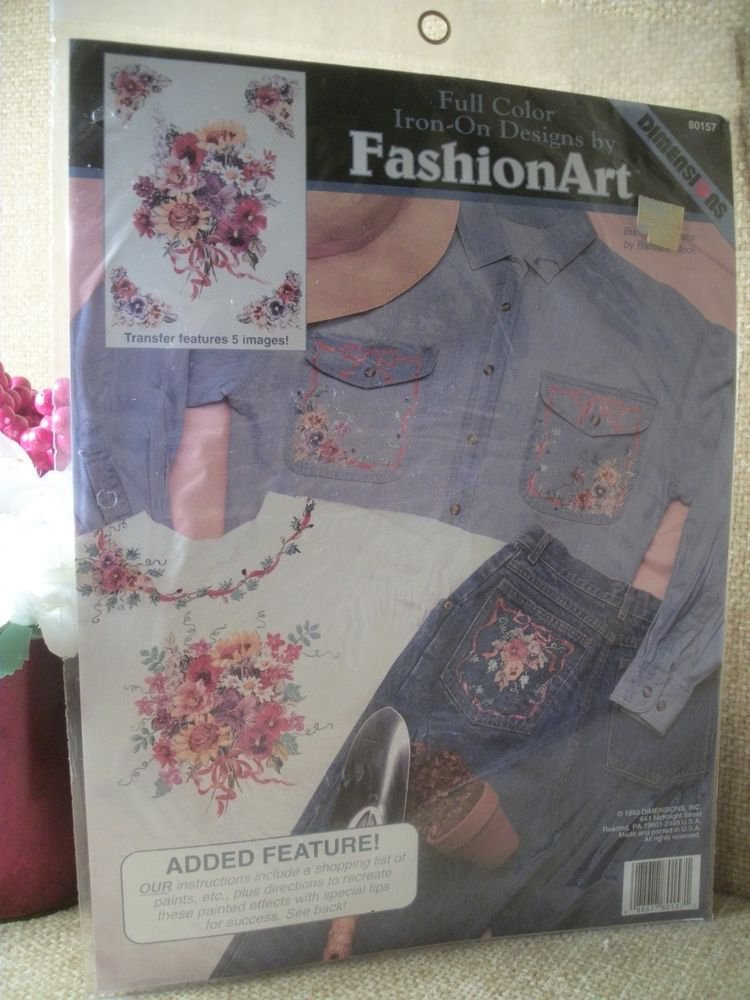 Iron-On Color Fabric Crafts Transfer Dimensions Bunches of Color Garden Bouquet