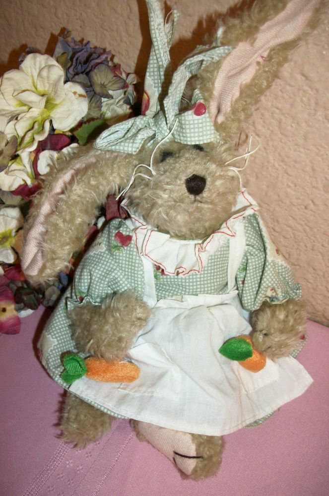 Rabbit Stuffed Animal Beige Plush 12" Garden Bunny Spring Home Decor by Fiesta