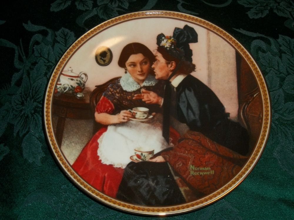 Norman Rockwell Gossiping in the Alcove Knowles Fine China 1983 Decorative Plate
