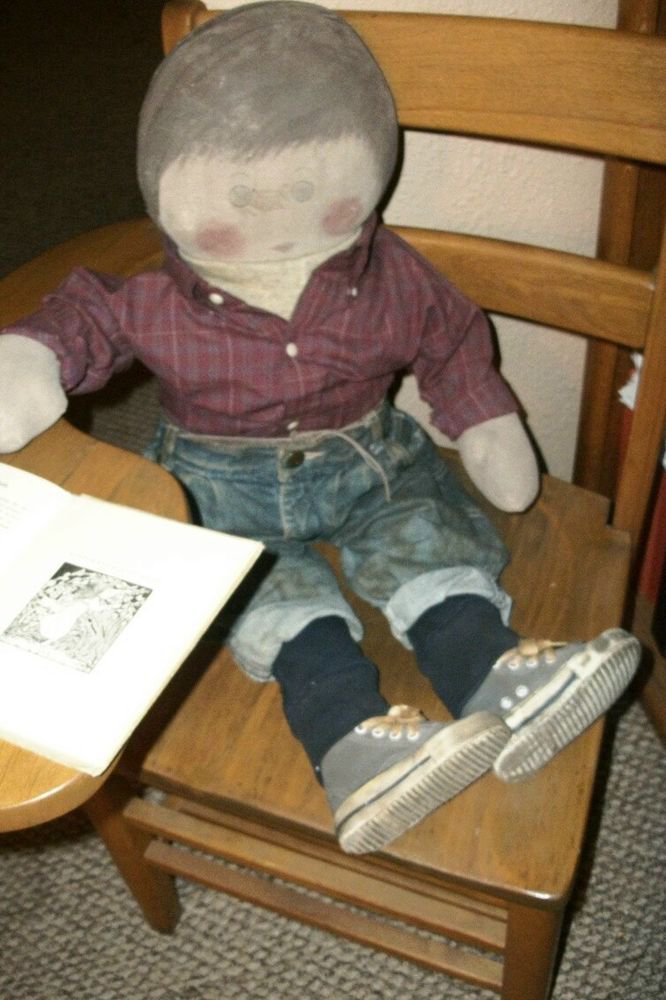 Hand Crafted Life Size Toddler Boy Doll Soft Sculpture Painted Muslin Home Decor