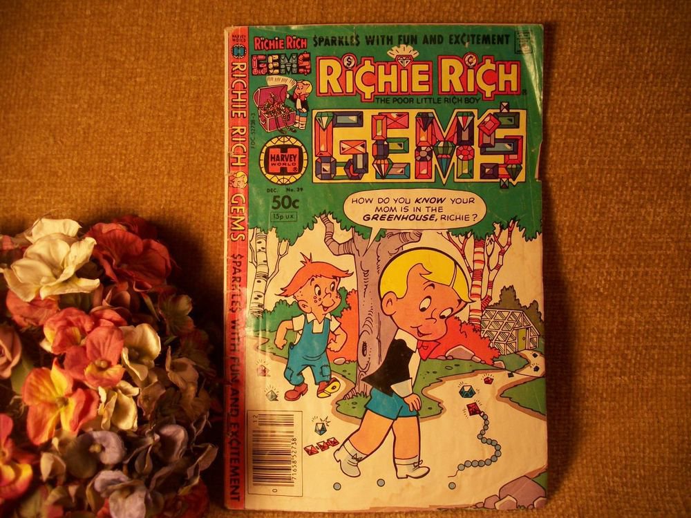 Comic Book Harvey World Richie Rich Poor Little Rich Boy Gems VTG Issue 39
