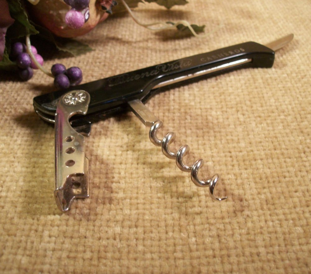 Wine Bottle Opener Corkscrew Bar Tool Buena Vista Carneros Region Winery CA USA