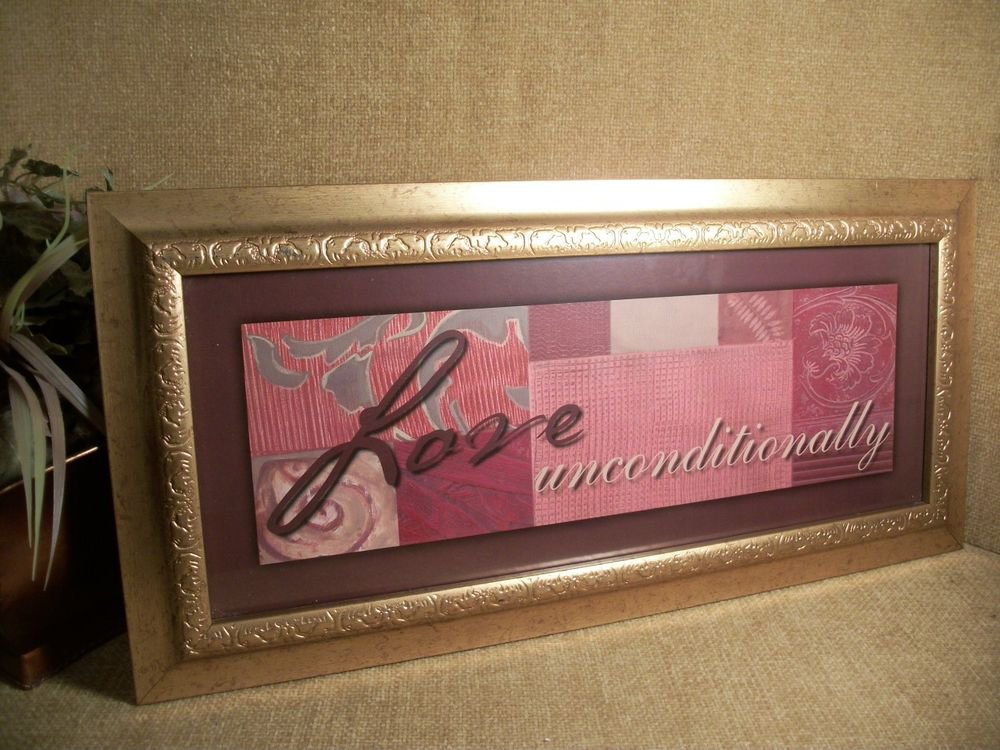 LOVE UNCONDITIONALLY Framed Art Print Modern Geometric Plum Pink Wall Hanging
