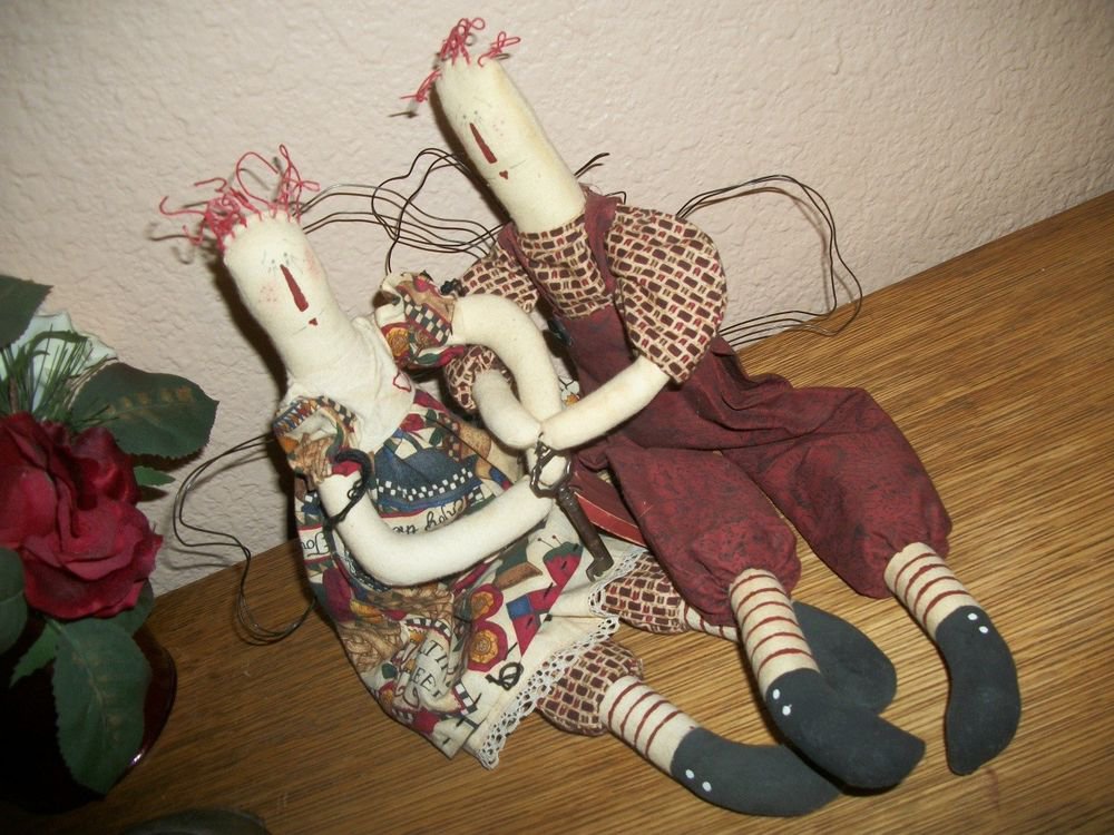 Handcrafted Angel Dolls He She Key to My Heart Boy Girl Wall Hanging Home Decor