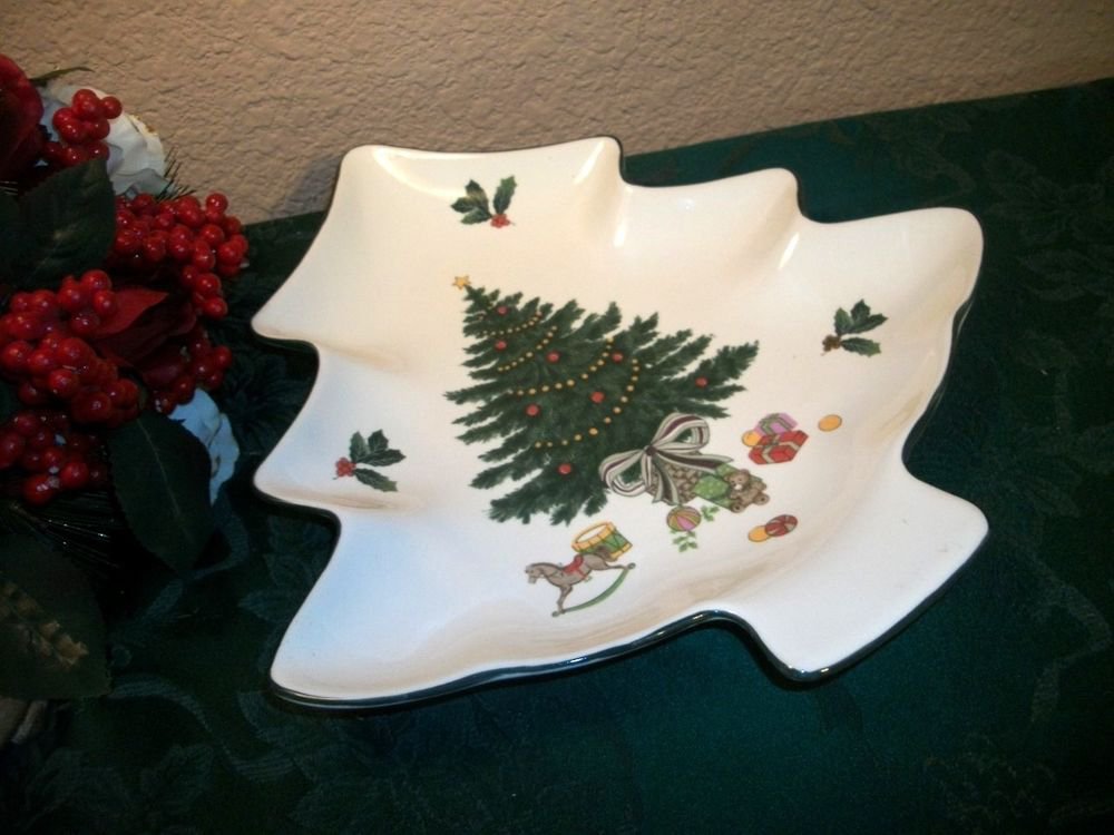 Christmas Tree Plate Mikasa Heritage Holiday Dish Serving Bowl Ceramic Tableware