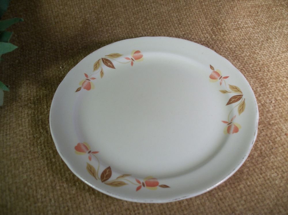 Plate Superior Hall Autumn Leaf Bread or Dessert Tableware VTG Jewel Tea China