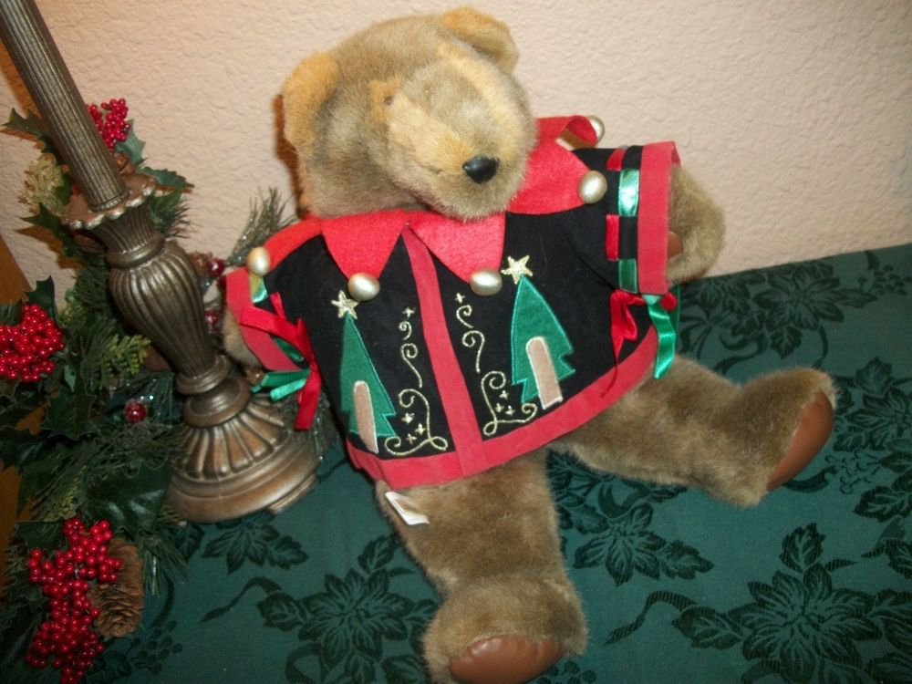 Teddy Bear 17" Brown Plush Stuffed Animal Christmas Decoration Holiday Keepsake