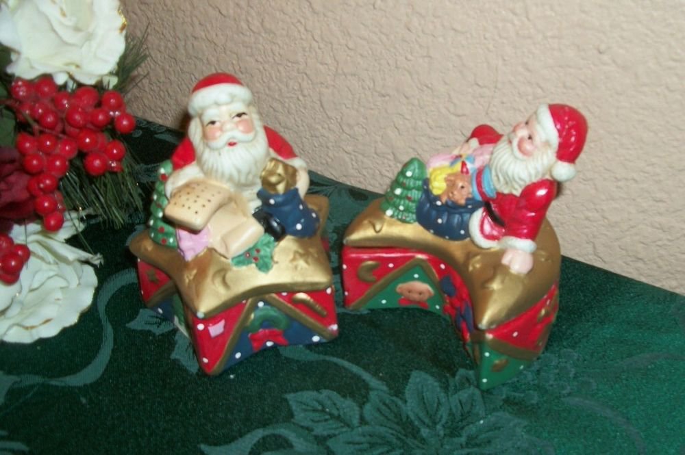 Santa Claus Jewelry Boxes Celestial Star Moon Ceramic Christmas Trinket Dishes