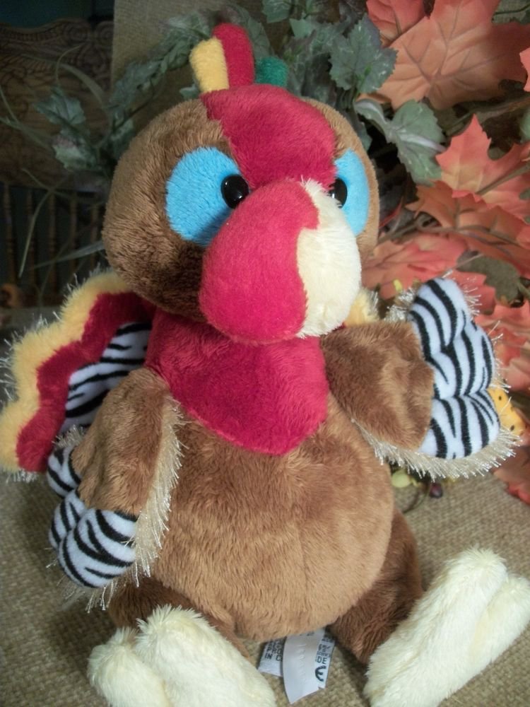 GANZ Plush Stuffed Animal, Colorful Turkey, WebkinzThanksgiving Decor, No Code