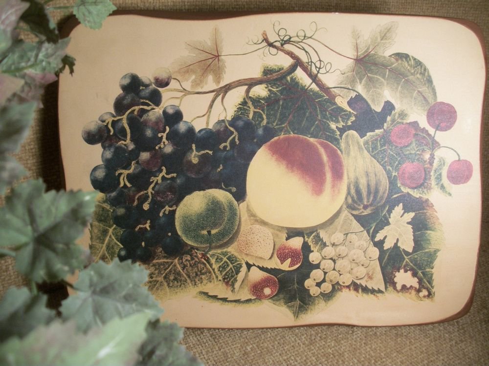 Wall Decor Fruit Still Life VTG Wooden Plaque by Woodsmith Gallery Vermont USA