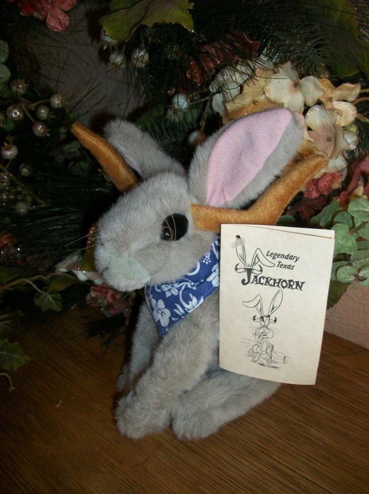 Legendary Texas Jackhorn Rabbit Bull Horns Stuffed Plush Animal Novelty Gift