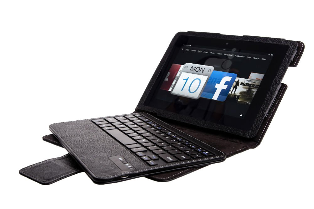 Removable Bluetooth Keyboard + PU Leather Case For New Kindle Fire HDX 8.9 2013