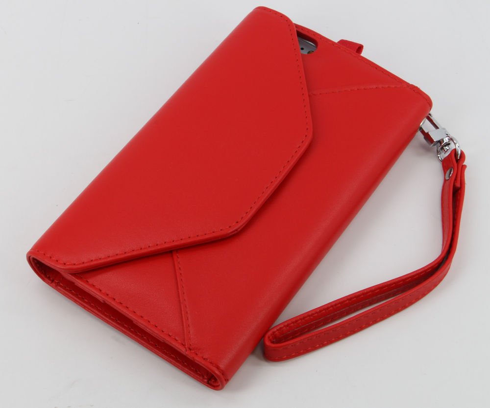 Genuine Lamb Skin Leather Flip Wallet Case with coin pocket for iphone 6 5.5"