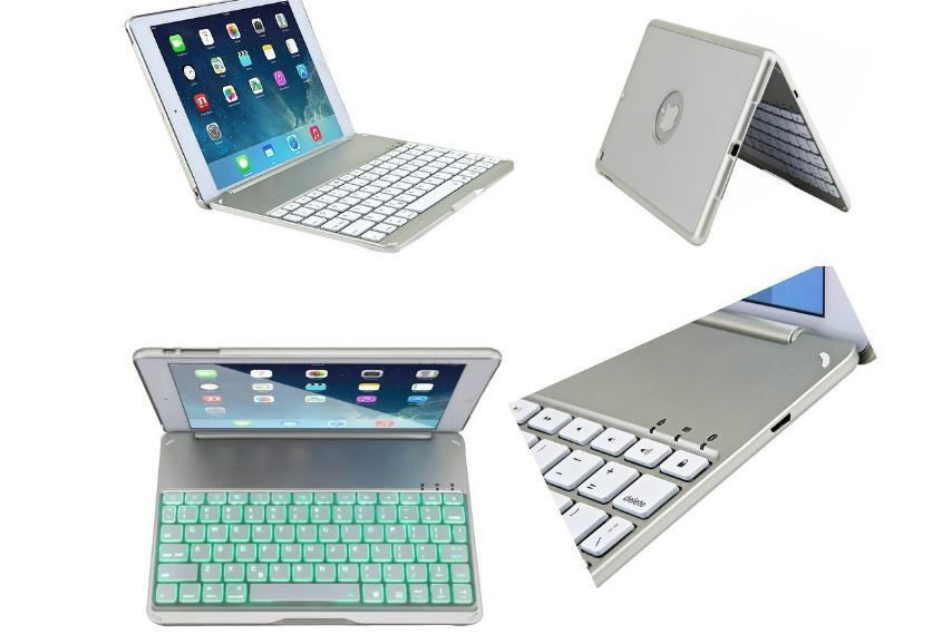 Backlight Backlit Aluminum Bluetooth Keyboard Cover Case For iPad Air 2 iPad 6