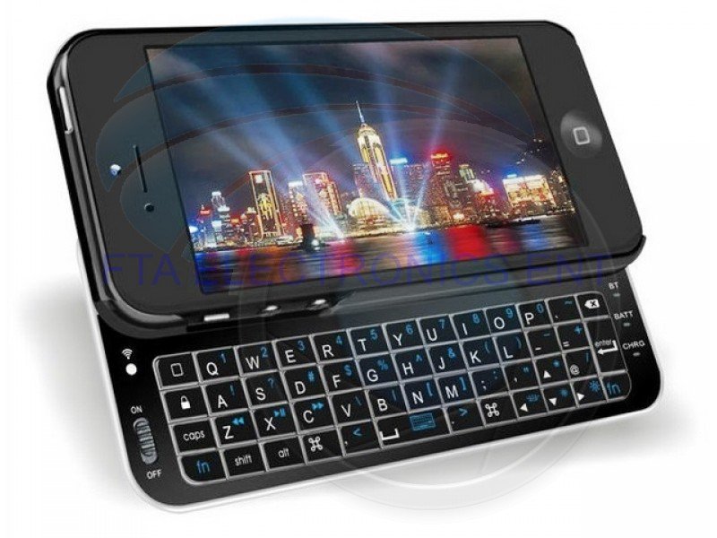 Ultra thin Backlit Wireless Bluetooth 3.0 Keyboard Case for iphone 5 5S Black