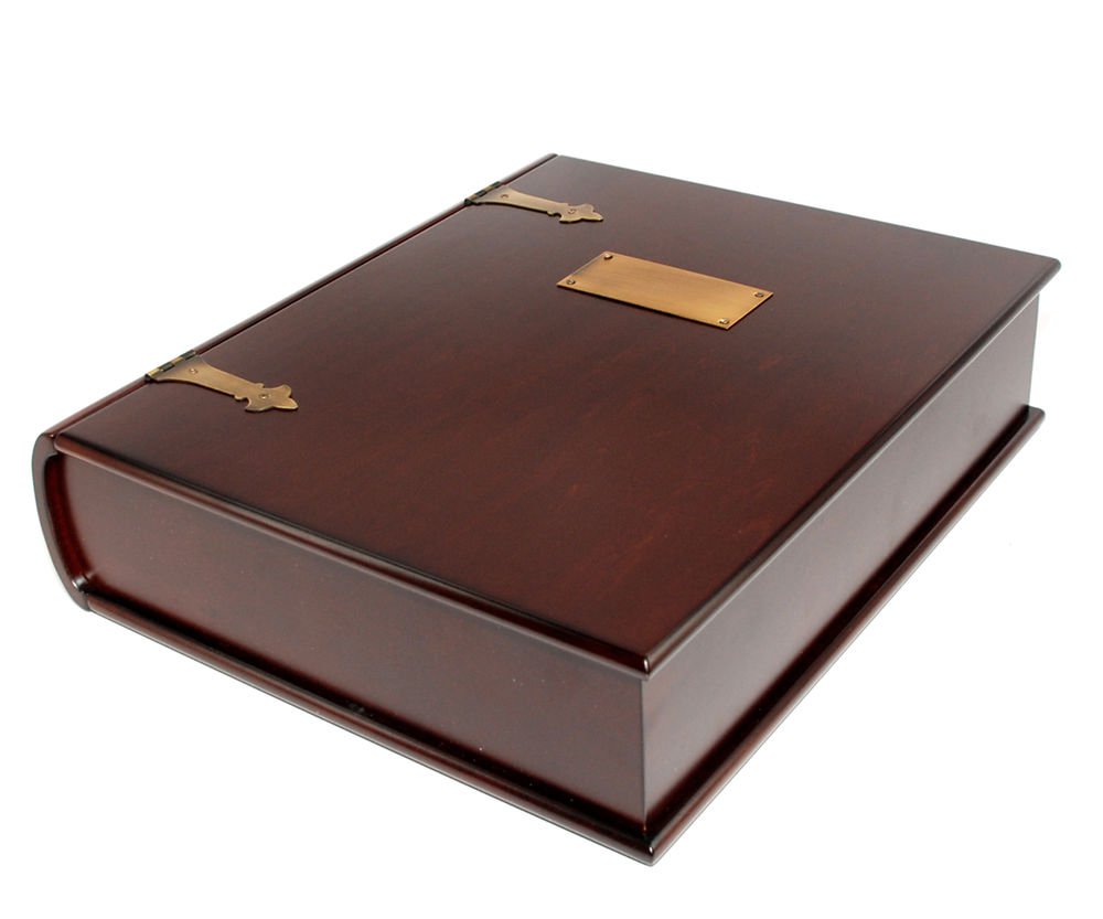 Decorebay Old World Wooden Book style Treasure Box and memory Wood Box new