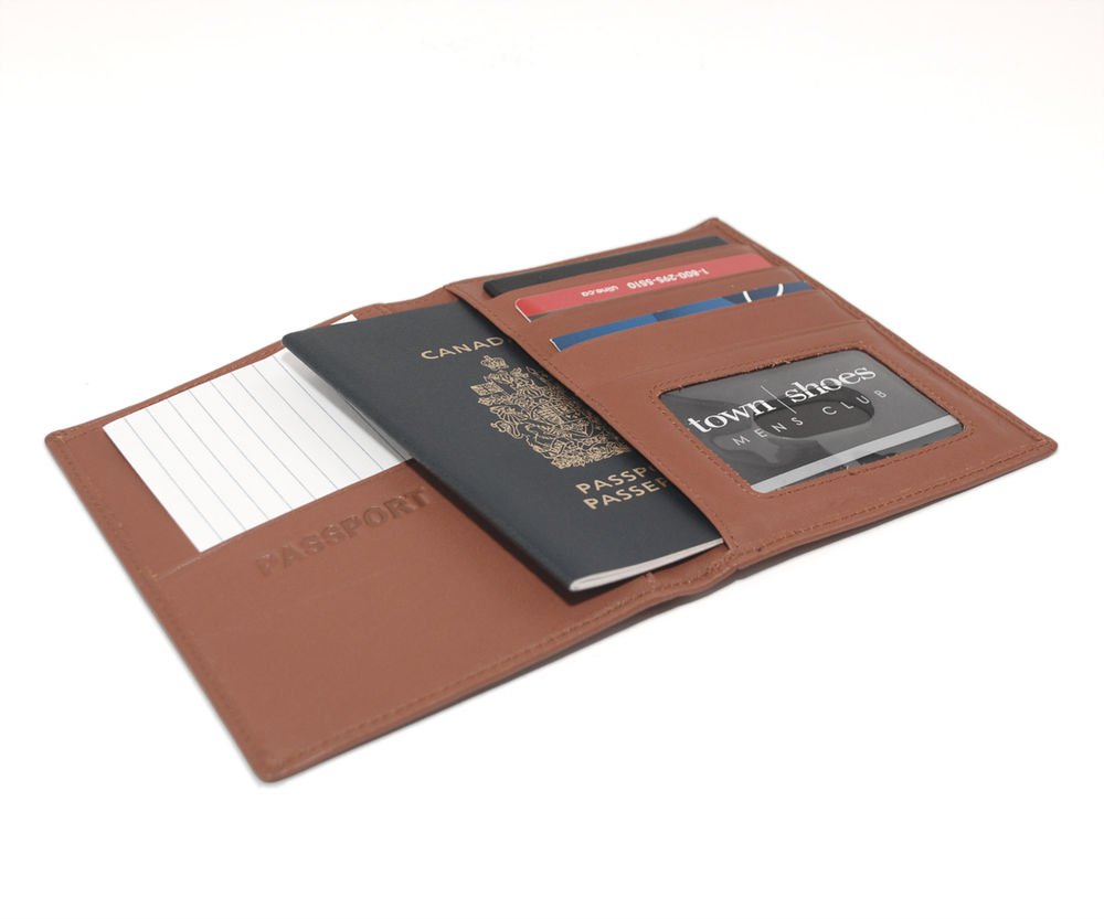 100%real cow LEATHER Executive Boarding Pass passport Currency wallet case