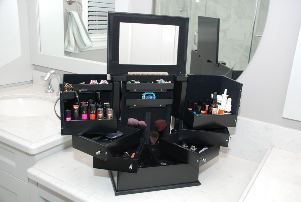 Decorebay Classic Handmade two door jewelry box /Makeup / Cosmetics Organizer