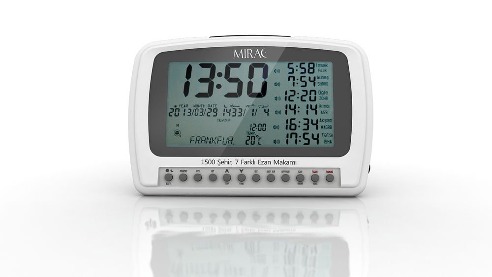 MIRAC Azan Prayer Nimaz Clock, Islamic Table Adhaan Reminder / Gebetsuhr / Saati