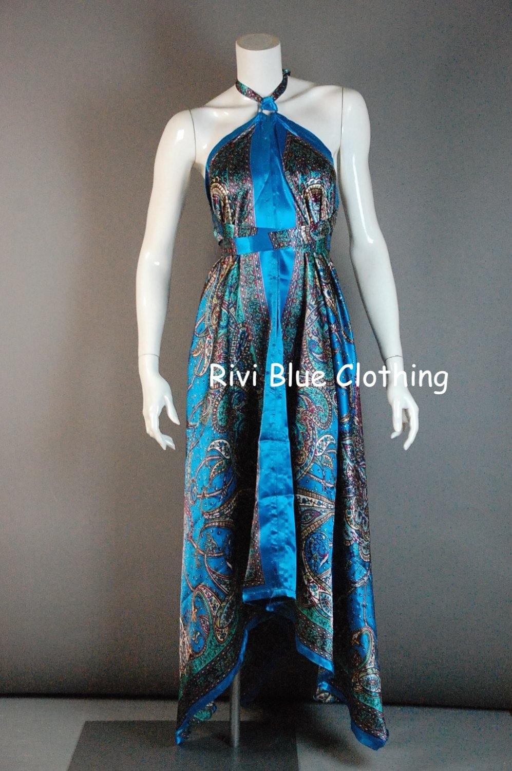 Scarf Dress Sil Multi Wear Maternity Blue