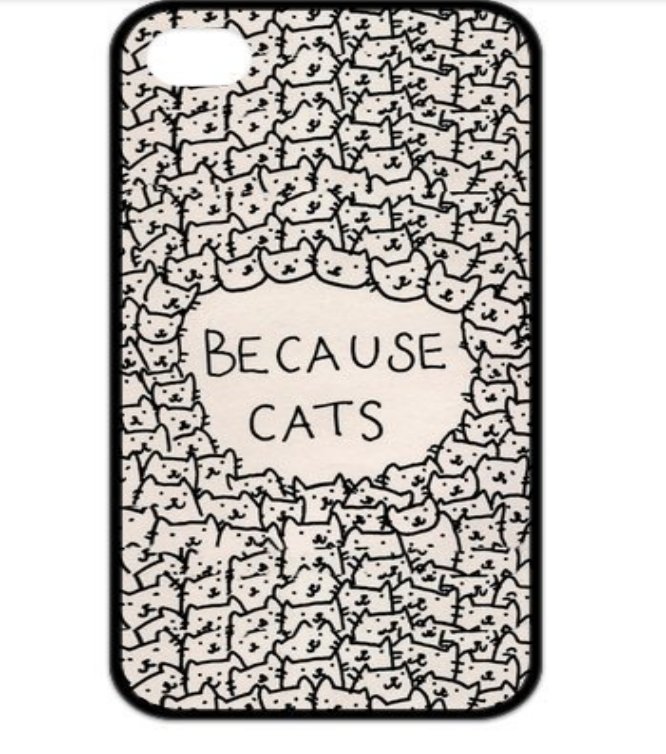 Silicone Design Funny Because Cats Case for iphone 4 4s