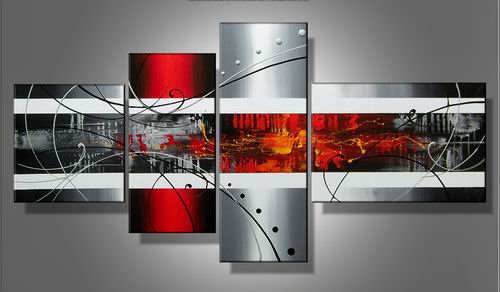 Philadelphia -Abstract-handmade painting-set of 4pcs