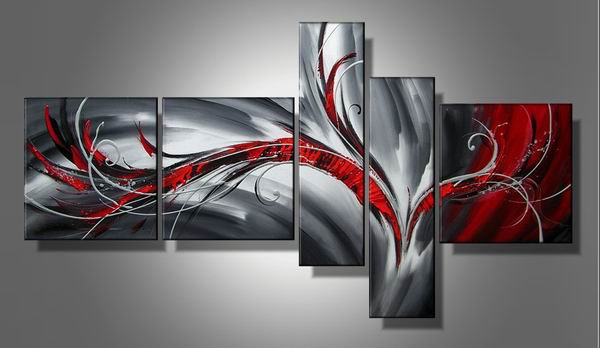 Lolo -Abstract-handmade painting-set of 5pcs