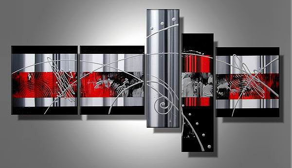 Shadows -Abstract-handmade painting-set of 5pcs