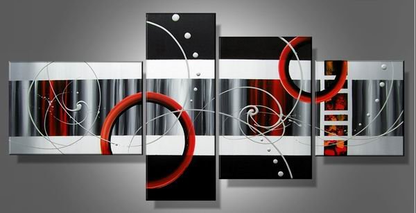 Time Travel -Abstract-handmade painting-set of 4pcs