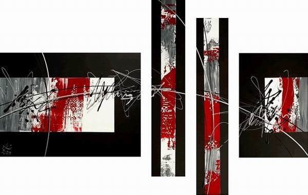 Nagano -Abstract-handmade painting-set of 4pcs