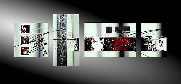 Magic -Abstract-handmade painting-set of 4pcs