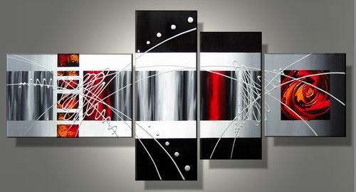 Loves -Abstract-handmade painting-set of 4pcs