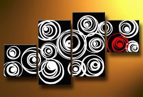 Twin -Abstract-handmade painting-set of 4pcs