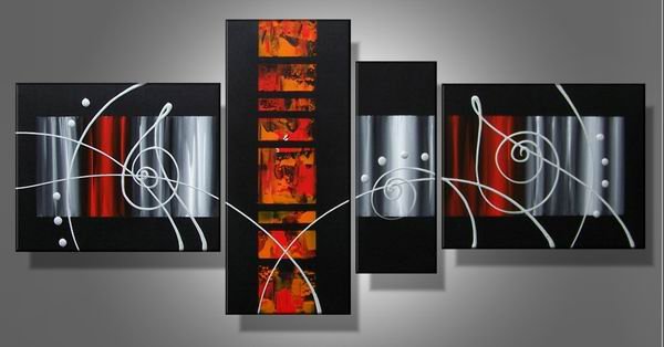 Illusion -Abstract-handmade painting-set of 4pcs