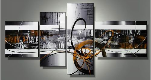 Niagara Falls -Abstract-handmade painting-set of 4pcs
